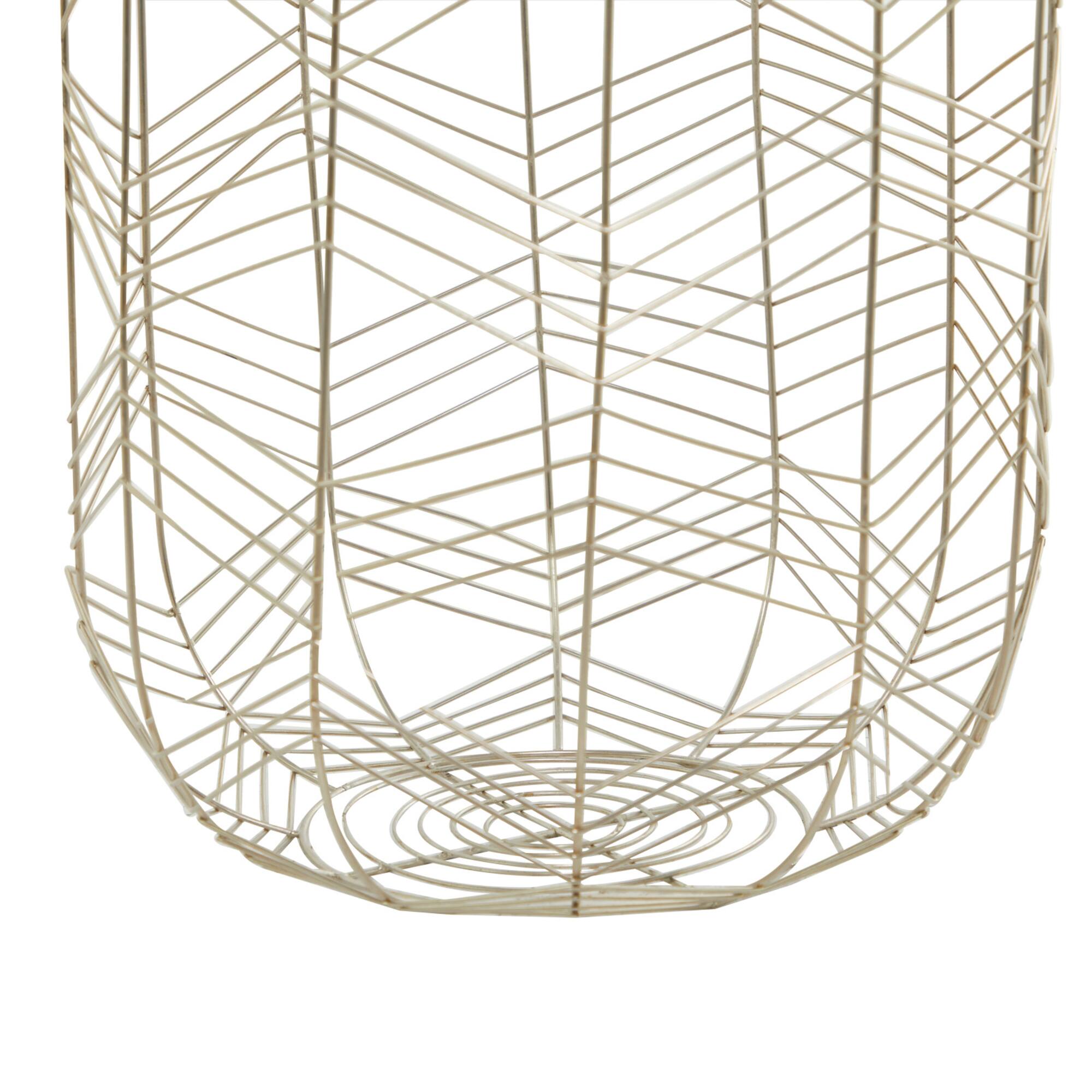 CosmoLiving by Cosmopolitan Silver Metal Storage Basket with Faux Leather Handles Set of 3 16", 14", 12"